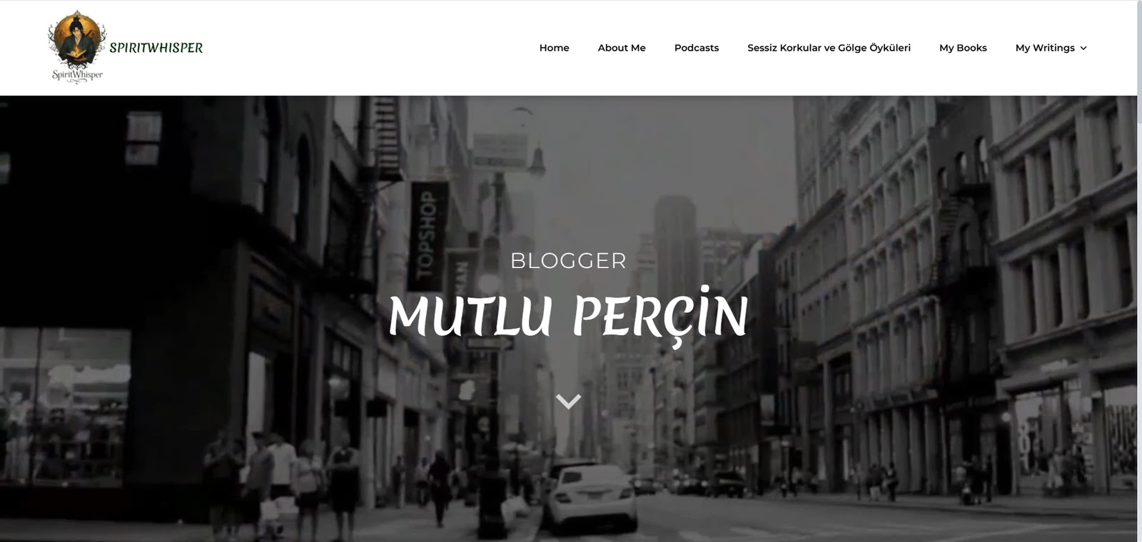 SpiritWhisperHere blog web sitesi ekran görüntüsü